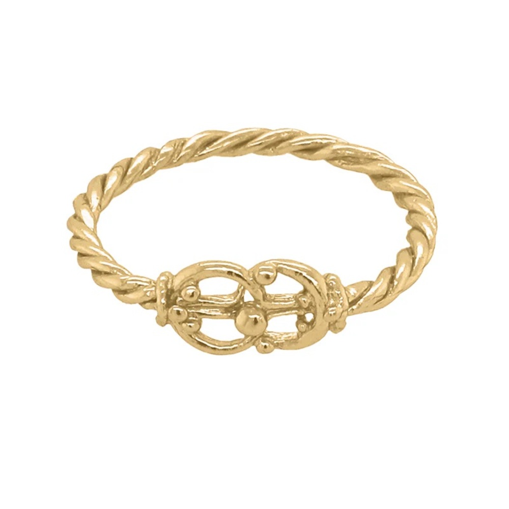 NEW IN BOX Cleopatra’s Bling LOVER’S KNOT PINKY RING - 18K GOLD PLATED/ Size 5